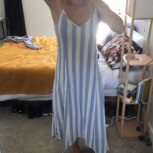 American eagle long striped blue and white dress